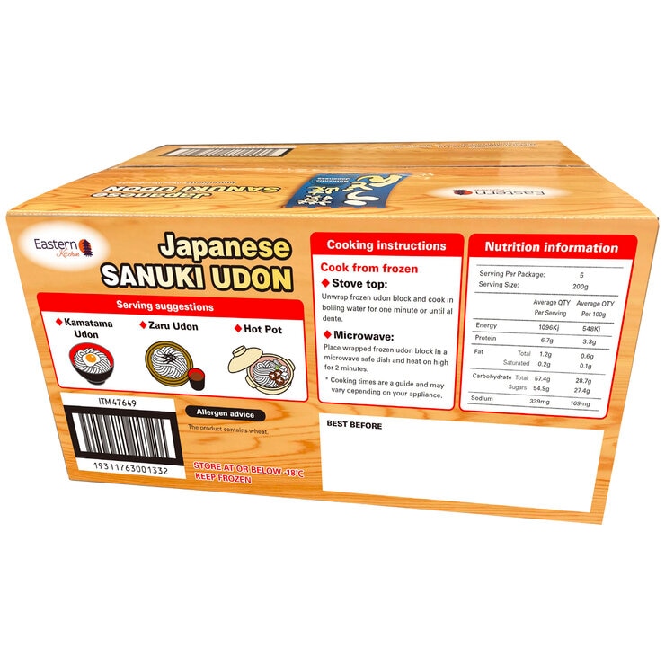Eastern Kitchen Japanese Sanuki Udon 4 x 1kg Eastern Kitchen Japanese Sanuki Udon 4 x 1kg