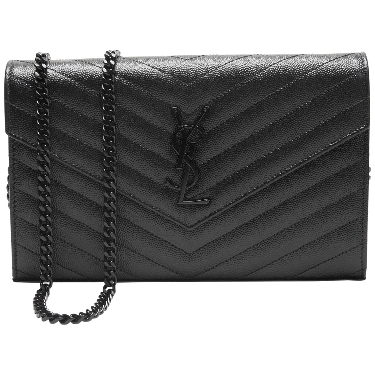Saint Laurent Women's Monogram Quilted Leather Chain Wallet