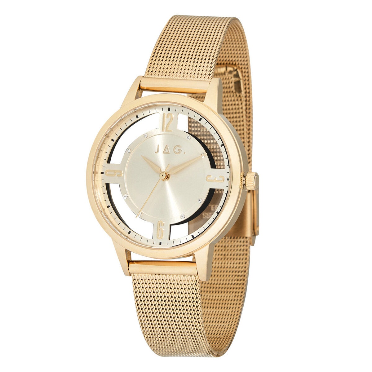 JAG Como Gold Stainless Steel Mesh Bracelet Women's Watch J2705A JAG Como Gold Stainless Steel Mesh Bracelet Women's Watch J2705A