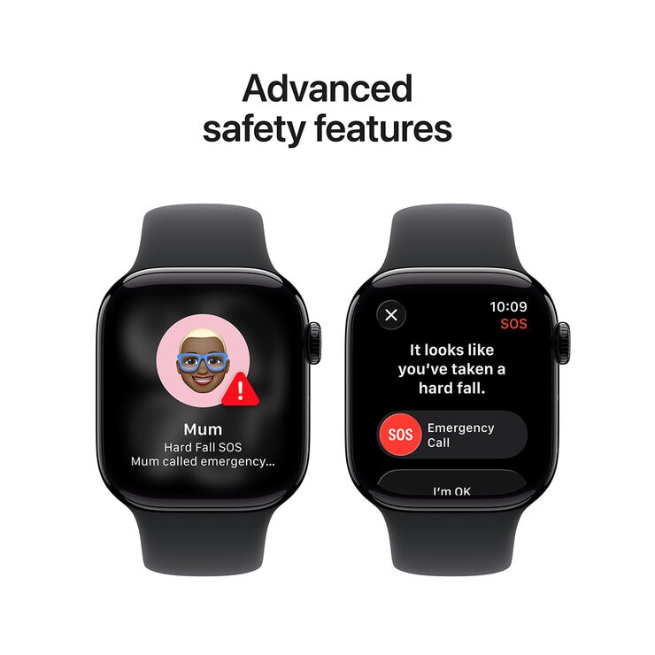 Apple Watch Series 11&nbsp;GPS&nbsp;42mm&nbsp;Jet Black Aluminium Case with Black Sport Band - S/M