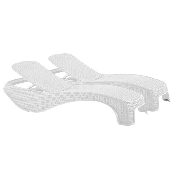 Keter Atlantic Sun Lounger White Set 2 Piece Keter Atlantic Sun Lounger White Set 2 Piece