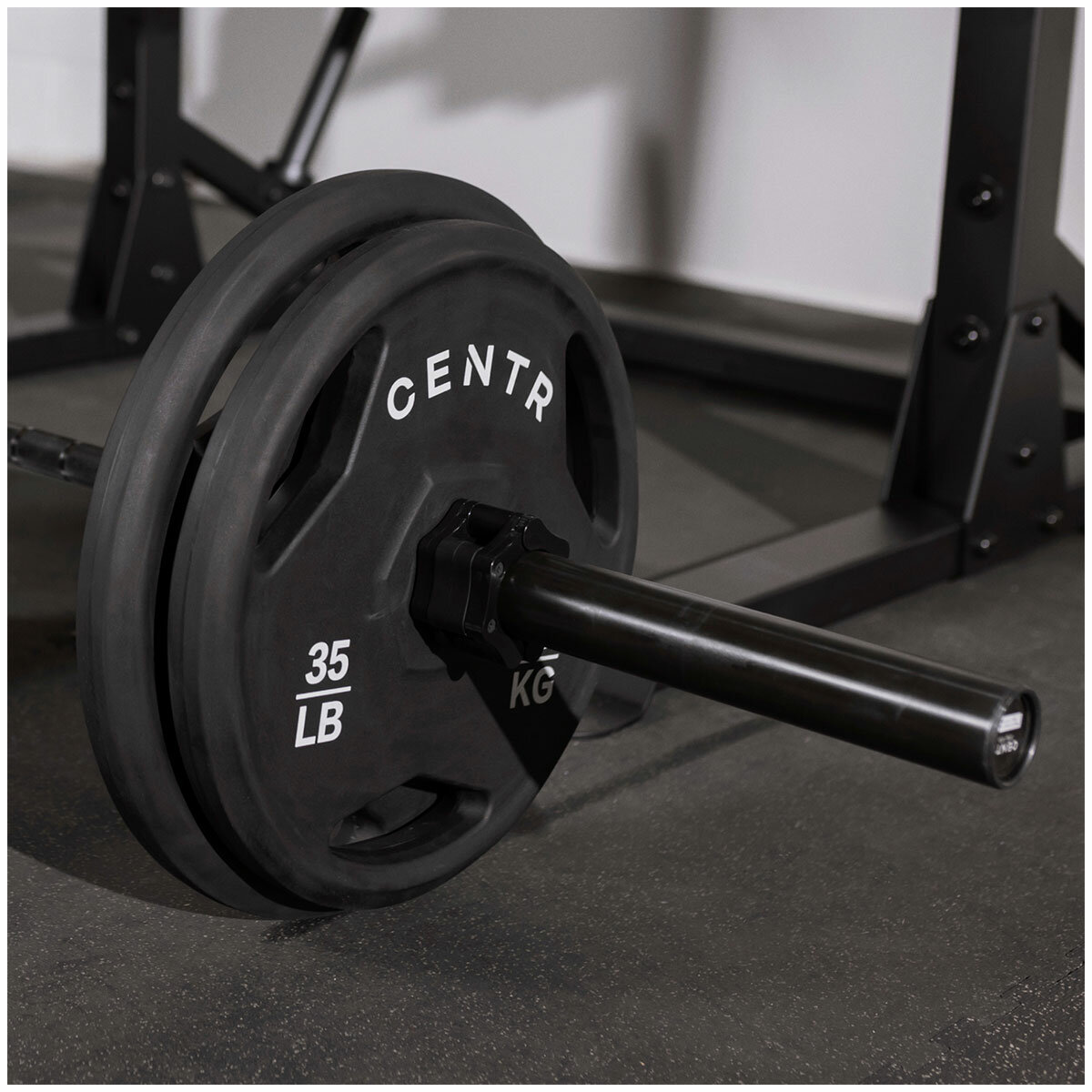 Centr 136kg Rubber Olympic Weight Set With Bar