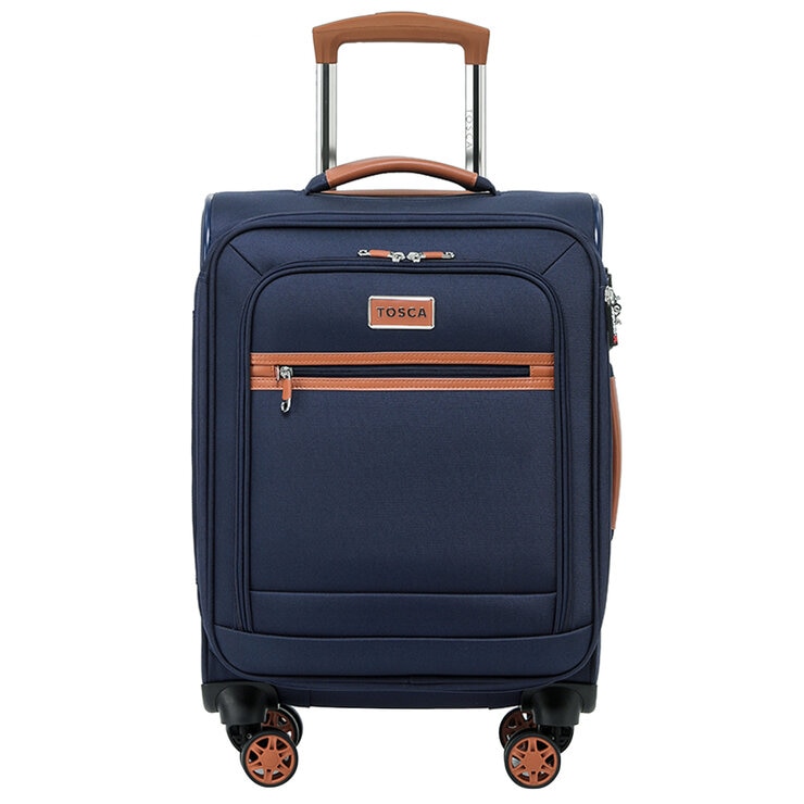 Tosca Park Avenue 3 Piece Luggage Set Navy Tan