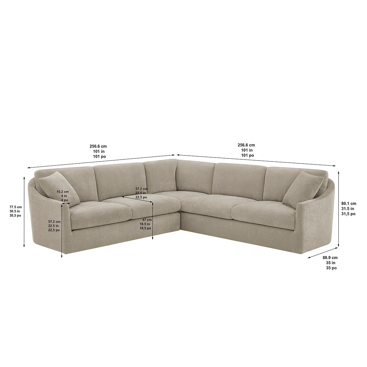 Thomasville 2 Piece Fabric Sectional