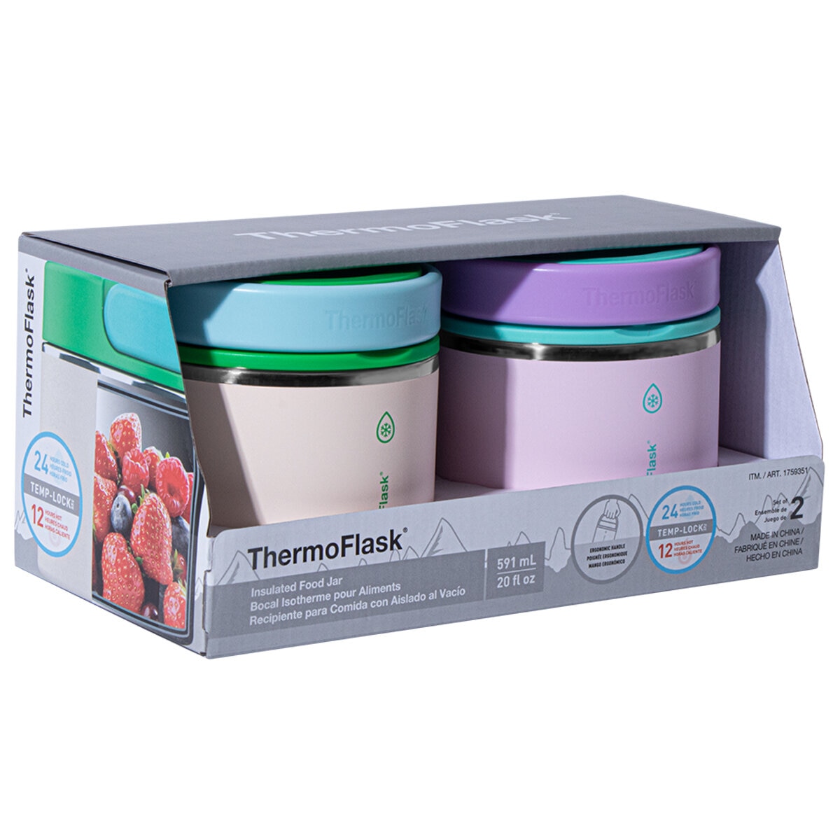 ThermoFlask 590ml Insulated Food Jar 2 Pack ThermoFlask 590ml Insulated Food Jar 2 Pack