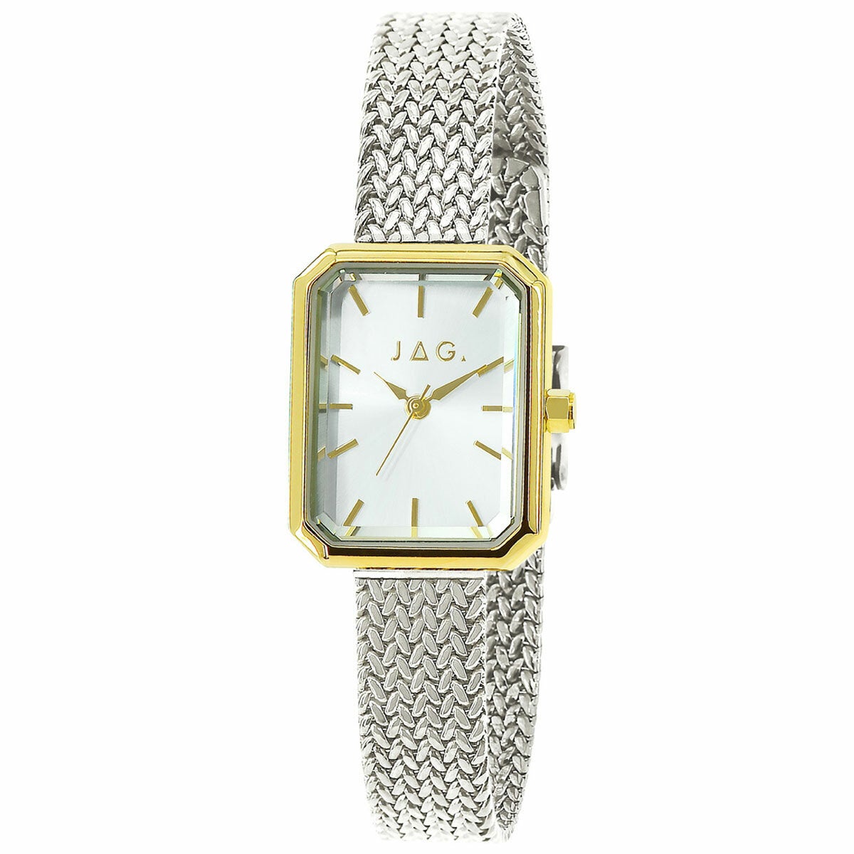 JAG Balmain Silver Dial Gold Case Mesh Band Women's Watch J2998A JAG Balmain Silver Dial Gold Case Mesh Band Women's Watch J2998A