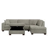 Thomasville Fabric Sectional With Storage Ottoman