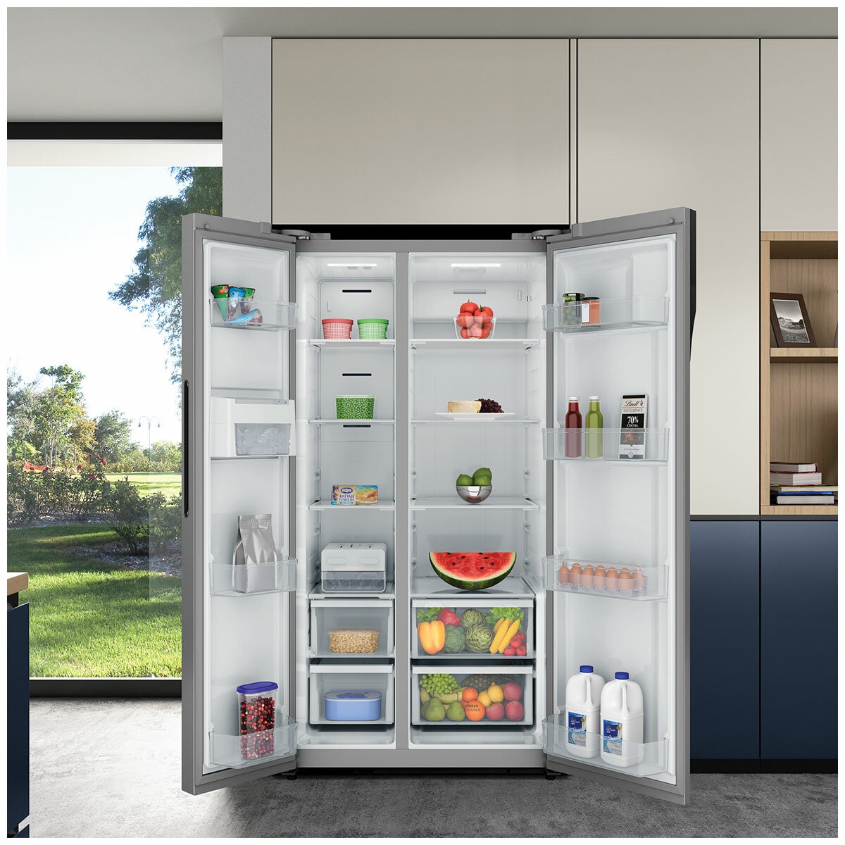 Westinghouse 624L Side by Side Fridge Silver WSE6200SB Westinghouse 624L Side by Side Fridge Silver WSE6200SB