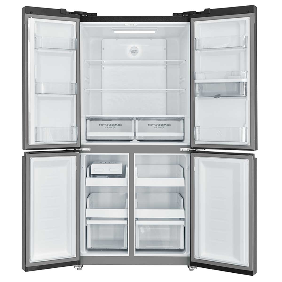 Westinghouse 492L Quad Door Fridge Matte Black
