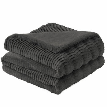Casual Living Faux Fur Throw 127cm x 177cm Dark Grey