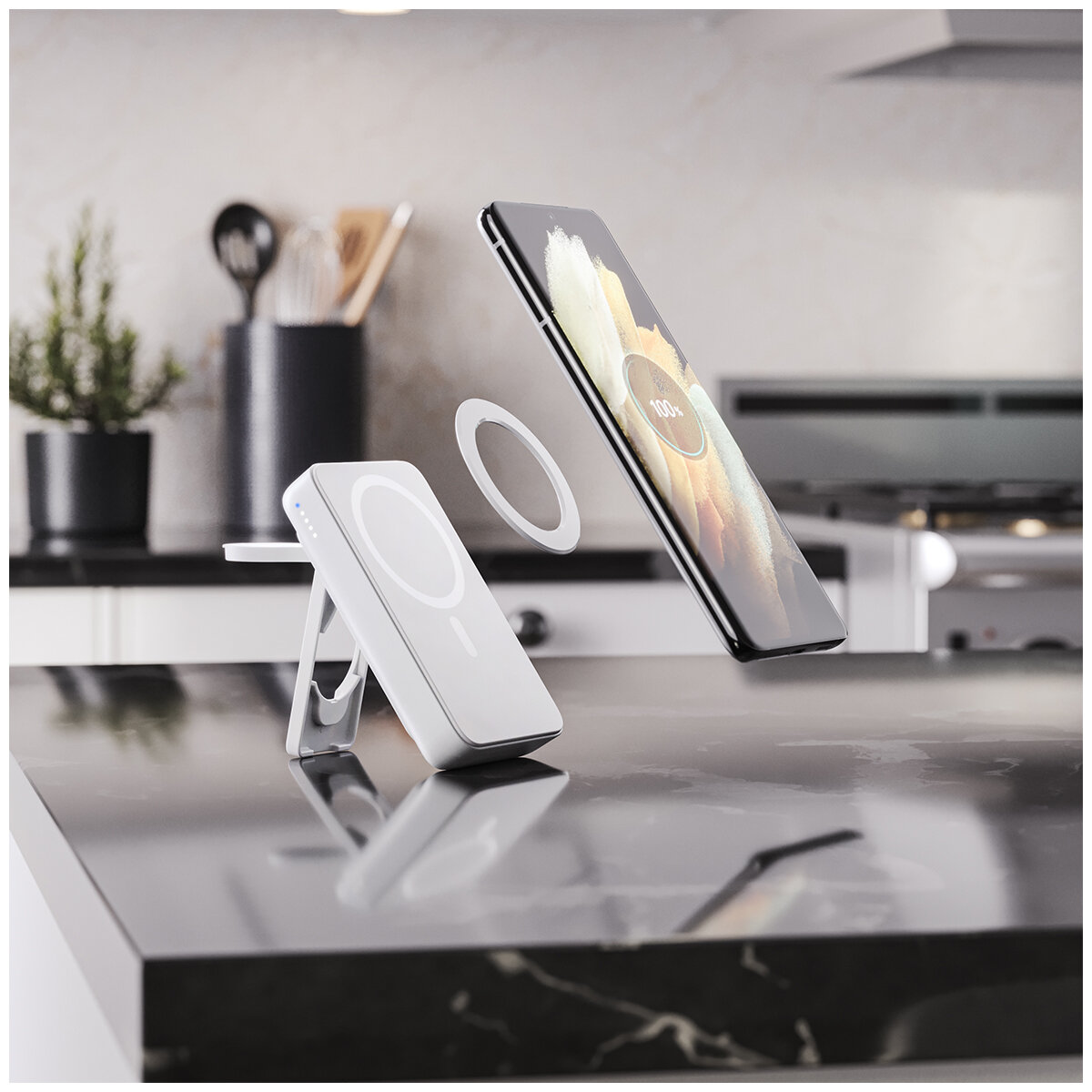 ALOGIC Lift 4-in-1 MagSafe Compatible Wireless Charging 10,000mAh Power Bank White