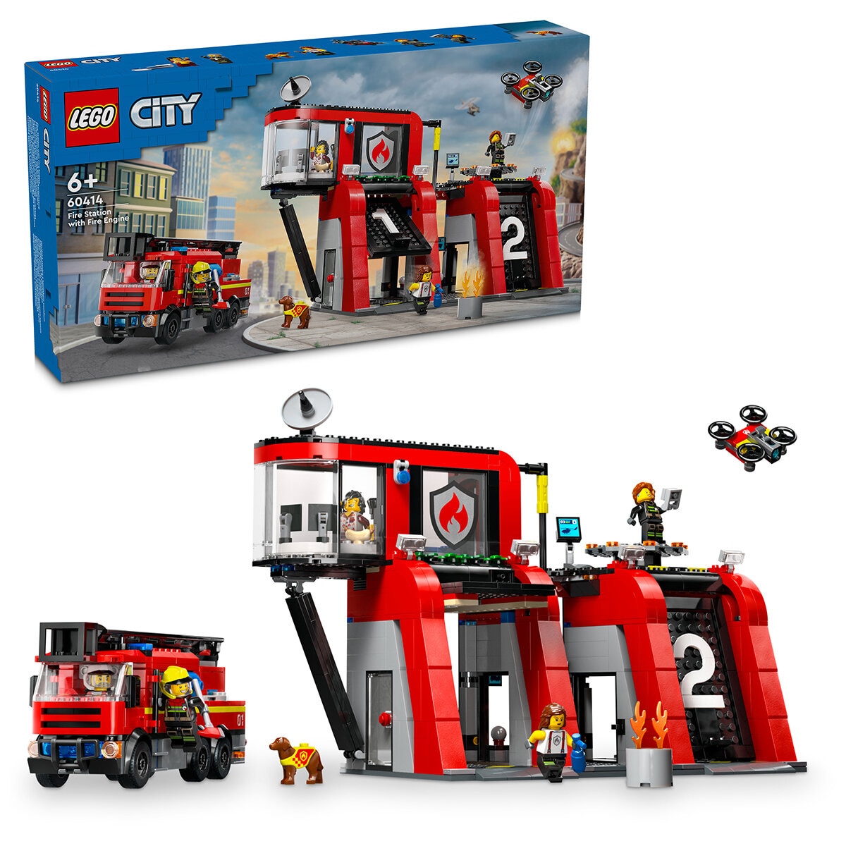 LEGO fire station with fire truck city 6041