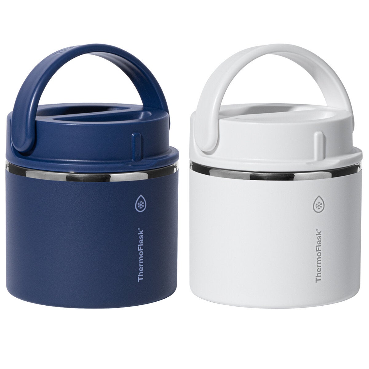 ThermoFlask 590ml Insulated Food Jar 2 Pack Navy White