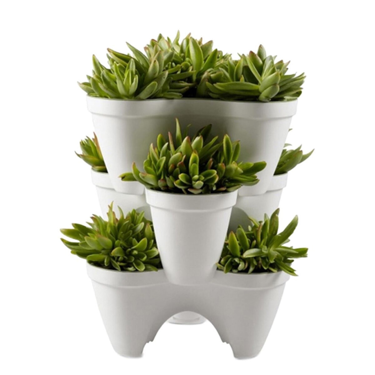 keter Ivy Planters White Green Set 3 Piece