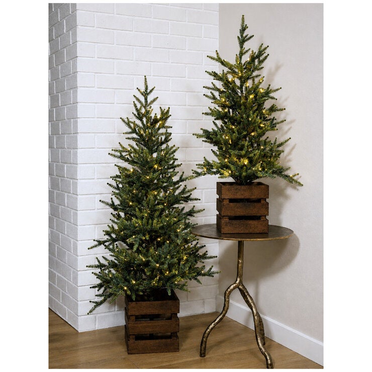 CGH Pine Trees with LED Twinkle Lights 2 Piece Set