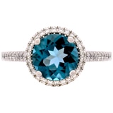 0.16ctw Diamond with London Blue Topaz Ring