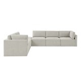 Thomasville 6PC Fabric Modular Sectional with Ottoman Light Grey