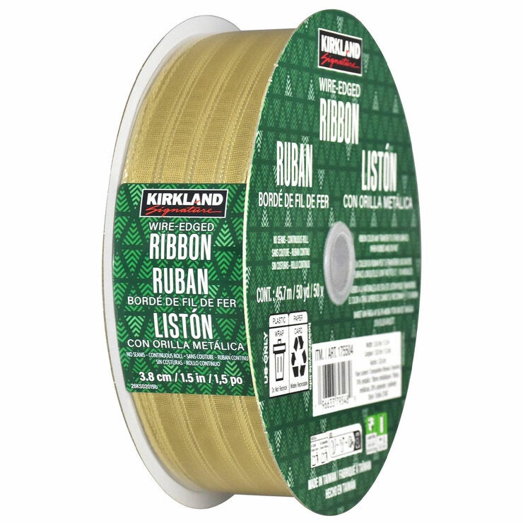 Kirkland Signature Wire Edged Holiday Ribbon 45.7m Kirkland Signature Wire Edged Holiday Ribbon 45.7m