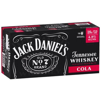 Jack Daniel's Tennessee Whiskey & Cola 18 x 375ml