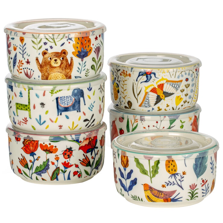 Signature Microwaveable Bowls With Lids 6 Piece Set