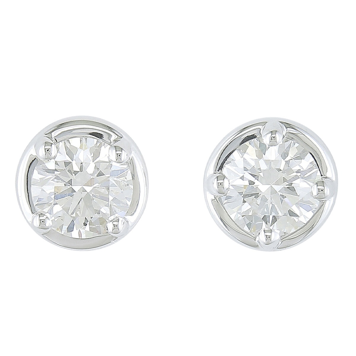 18KT White Gold 0.45ctw Round Diamond Stud Earrings