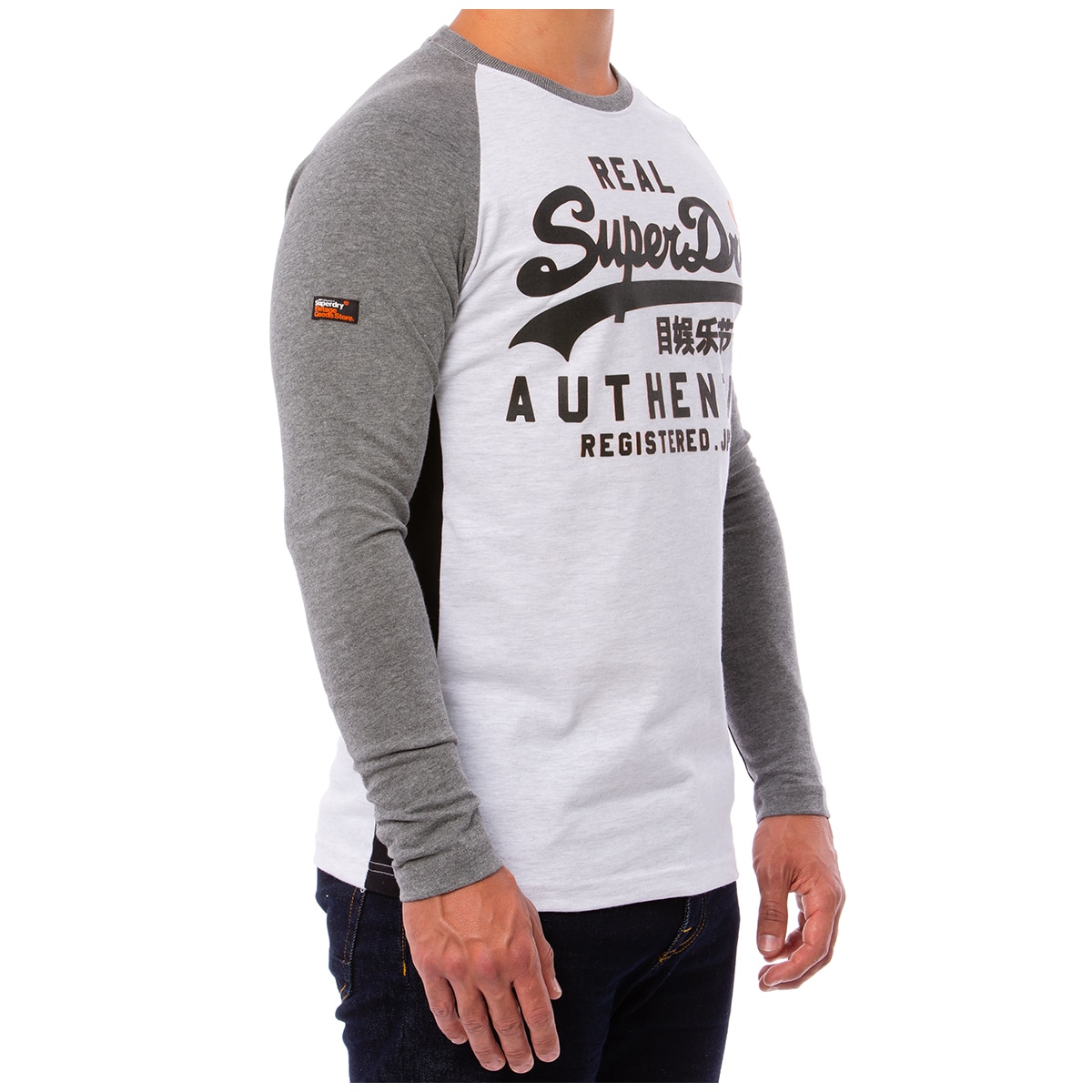 SuperDry LS Tee - Raglen Sleeve - Grey