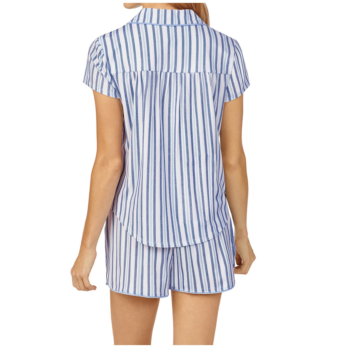 Jane & Bleecker Notch Collar Shorty PJ Set - Blue Stripe