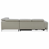 Aiden & Ivy Leather Power Sectional With Ratchet Headrest