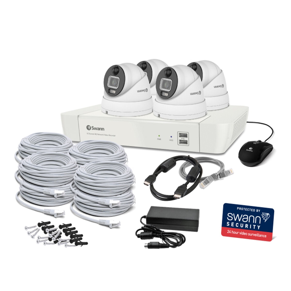 Swann Security System 4 Camera 8 Channel 4K Master-Series NVR SWNVK-87680W4DWL-AU