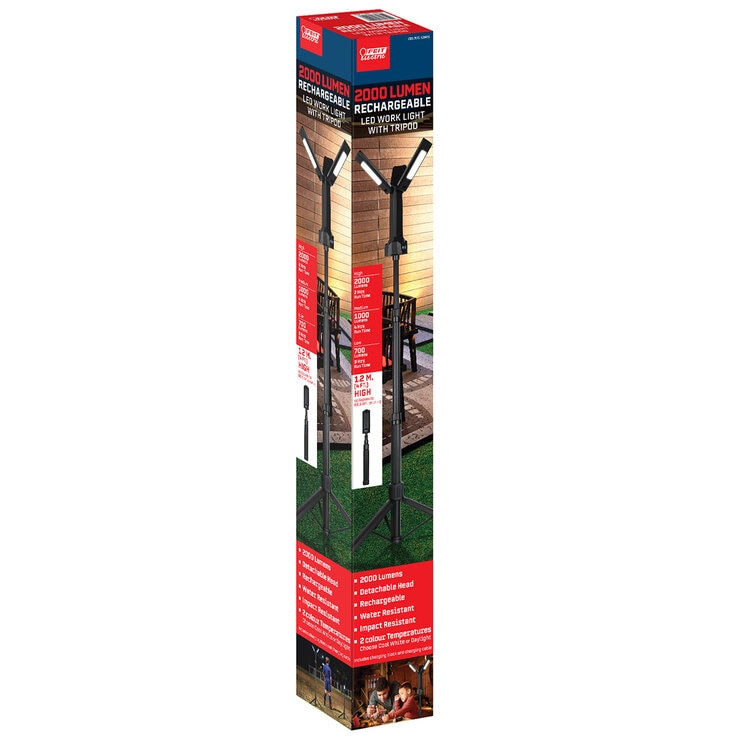 Feit 2,000 Lumen Rechargeable Led Work Light With Tripod