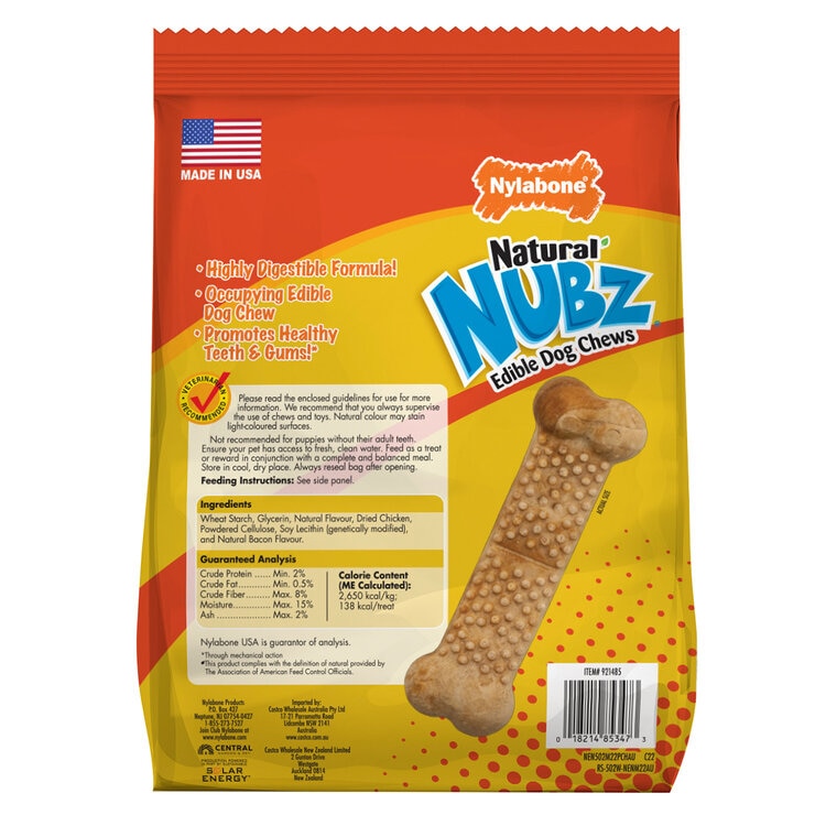 NYLABONE Nubz Dog Chews 22ct, 2-pack