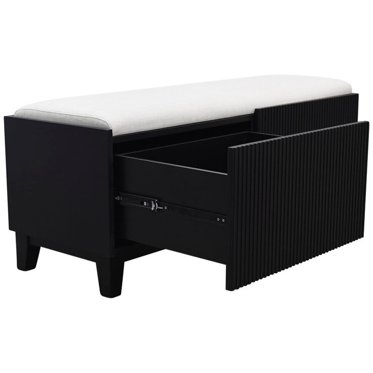 Moran Aristocrat Fabric Storage Ottoman Linen