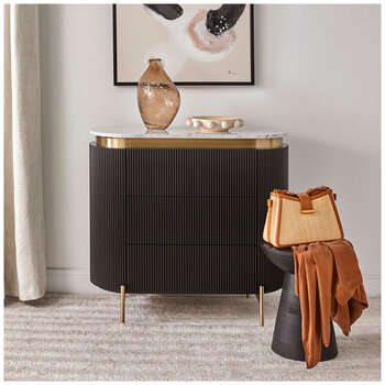 CAFE LIGHTING & LIVING Demarco 3 Drawer Chest Black