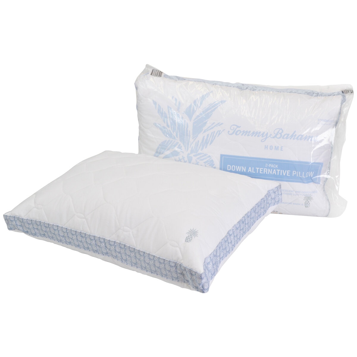Tommy Bahama Down Alternative Pillows 2 Pack Pineapple Blue