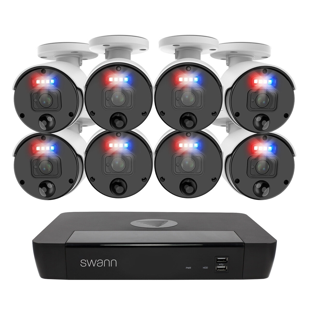Swann NVR 8 Cameras Security 4K Monitoring with 2TB 5MP SWNVK-876808-AU