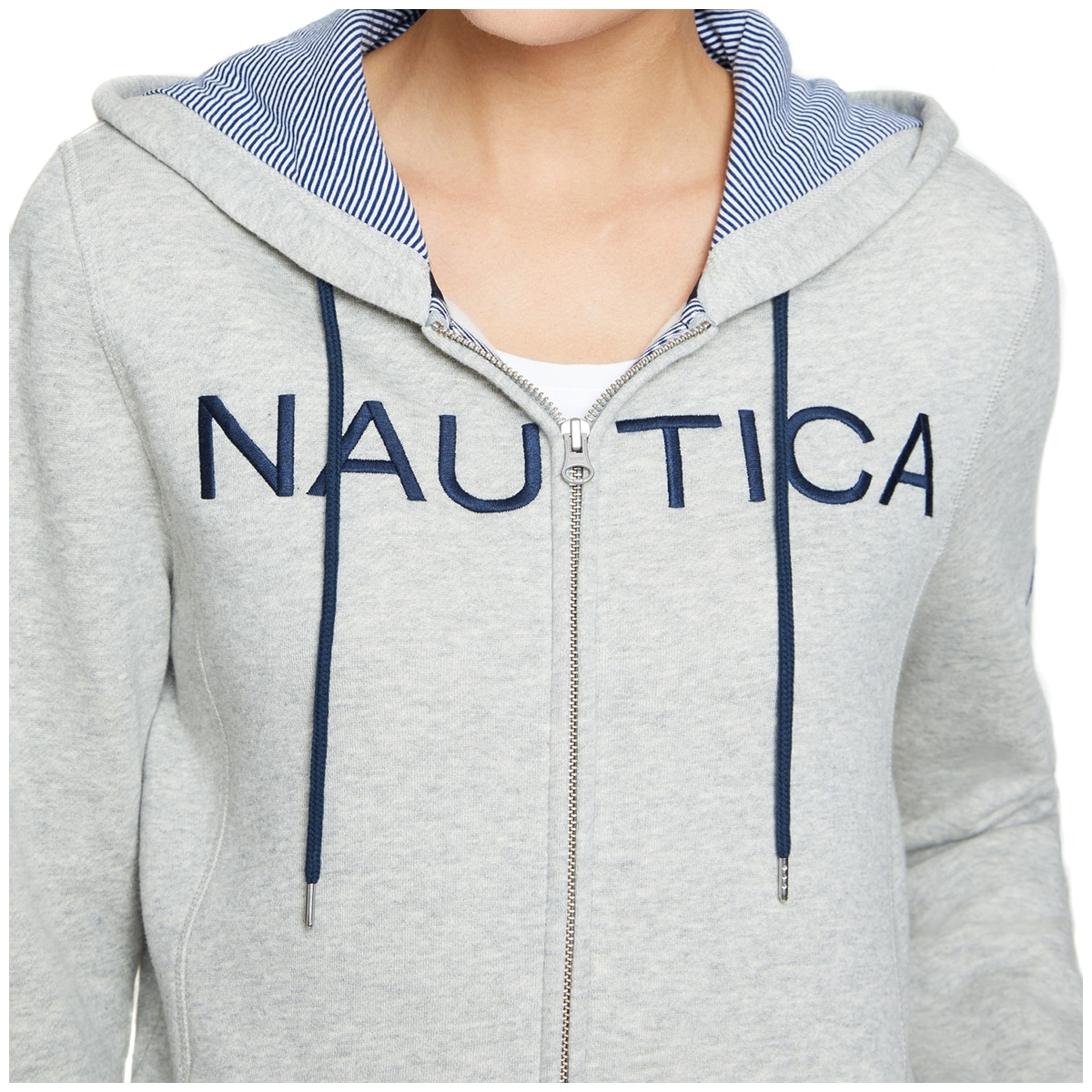 Nautica Women's Hoodie - Heather Grey