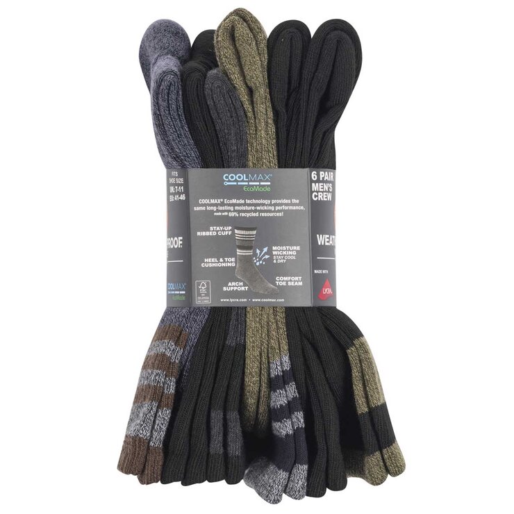 Weatherproof Men's Cool Max Socks Blue And Brown