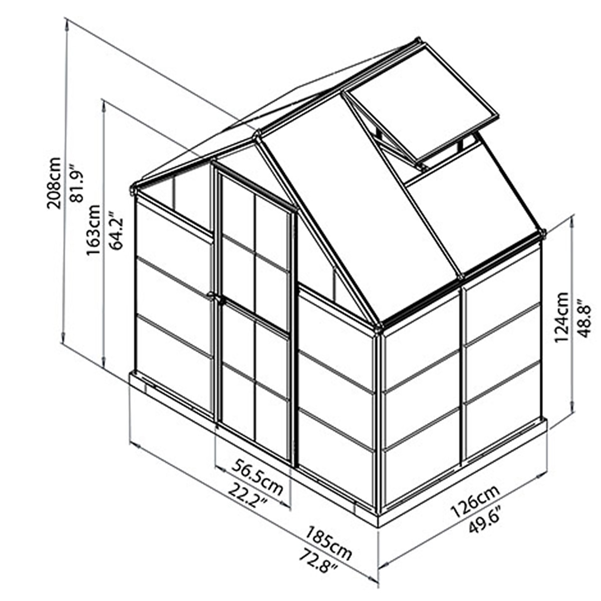 6x4 Hybrid Grey Glasshouse