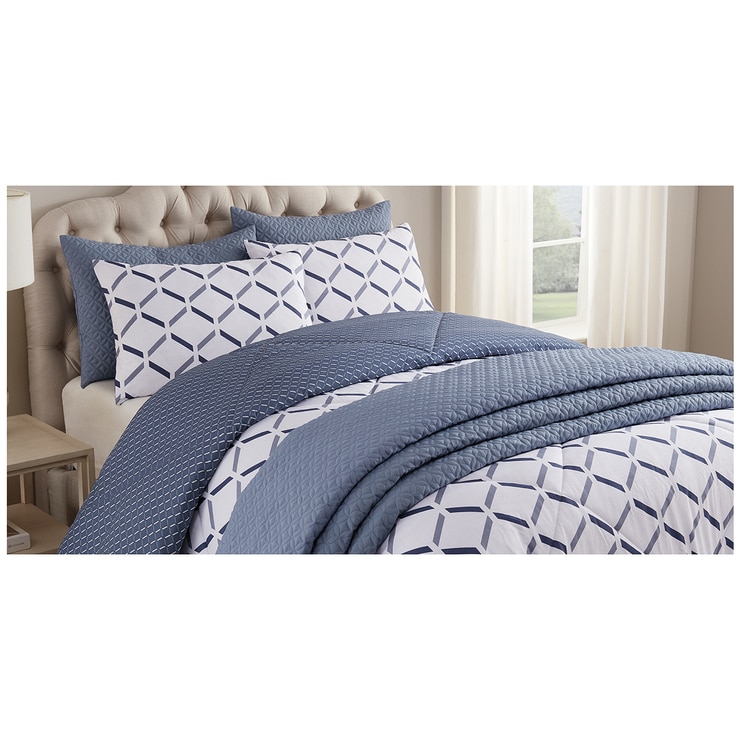 Style Decor King Comforter Set 6pc Navy Costco Australia