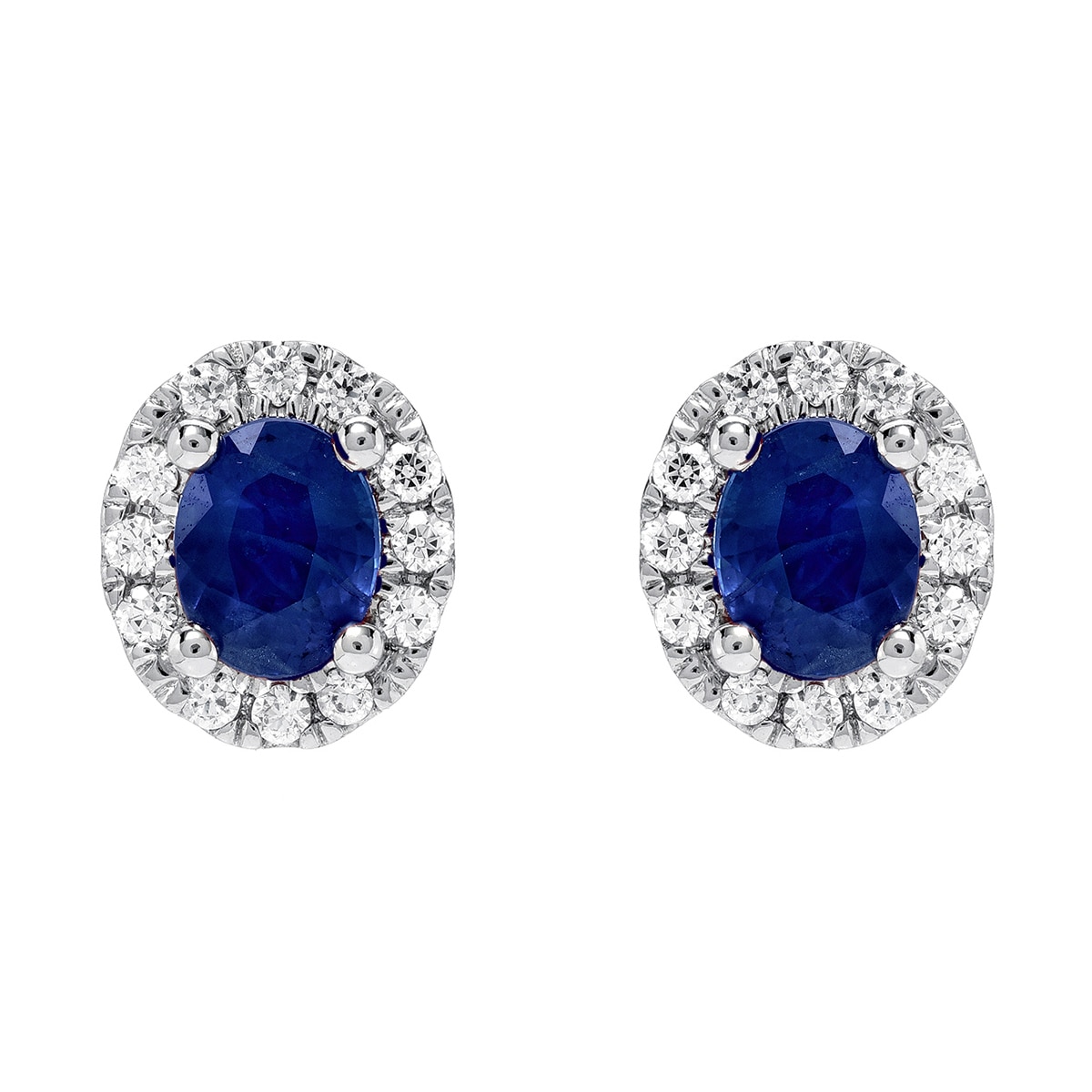 18KT White Gold Sapphire and Diamond Earrings Costco Au...