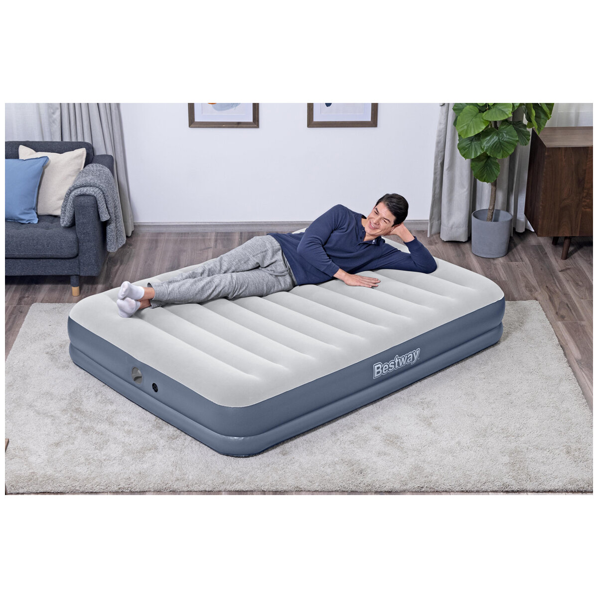 Bestway Tritech Air Mattress Queen Built-in Rechargeable Pump