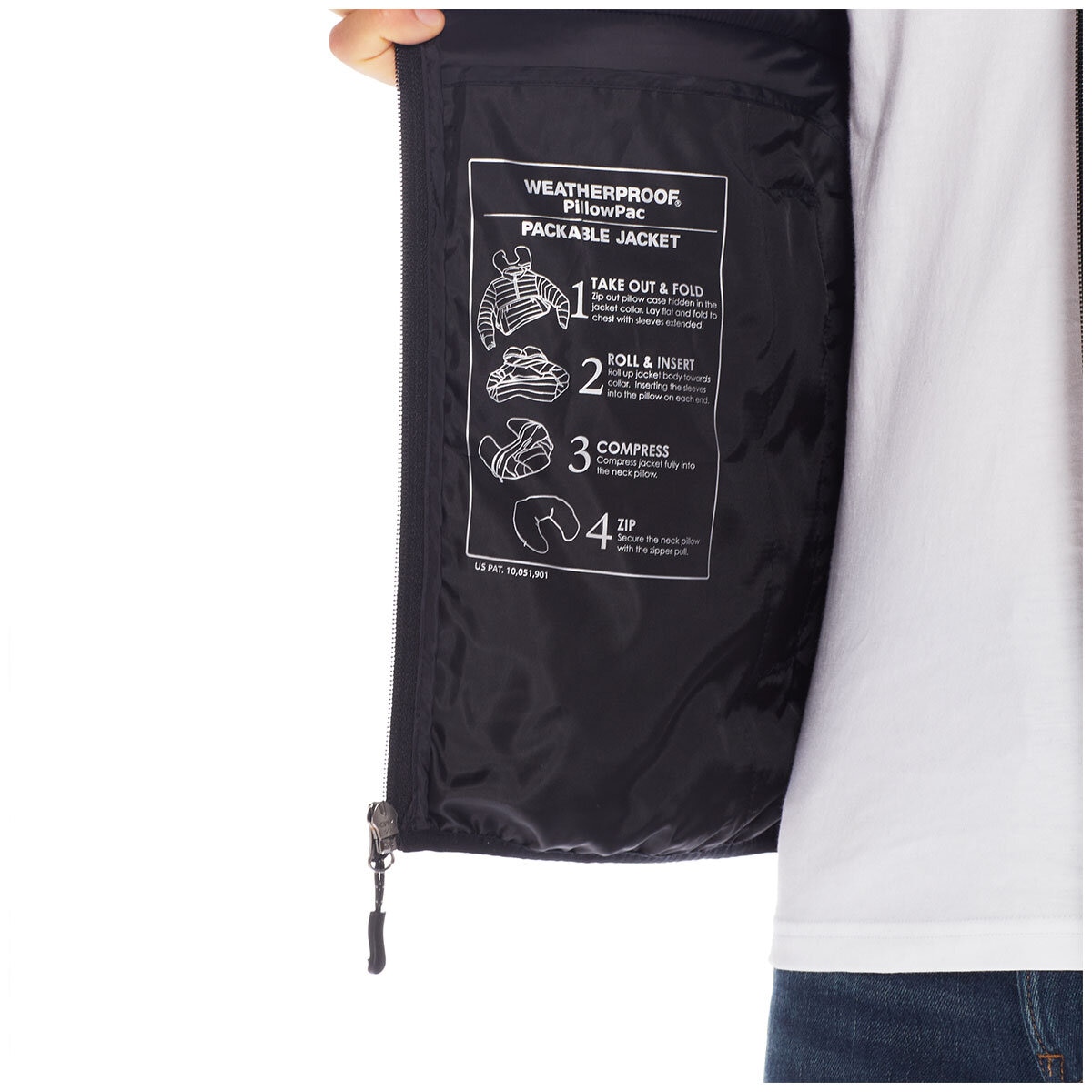 Weatherproof Men's Pillow Pac Jacket Black