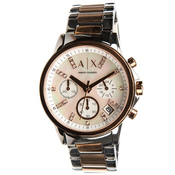 Armani Exchange Chronograph Two Tone Stainless Steel Women's Watch AX4331