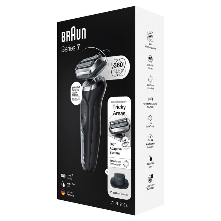 Braun Se7 Wet & Dry Shaver With Trimmer 71-N1200S-OH