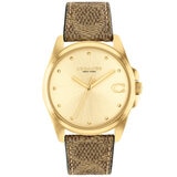 Coach Greyson Brown PVC Champagne Dial Women's Watch 14504111