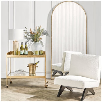 CAFE LIGHTING & LIVING Archibald Floor Mirror Gold Leaf