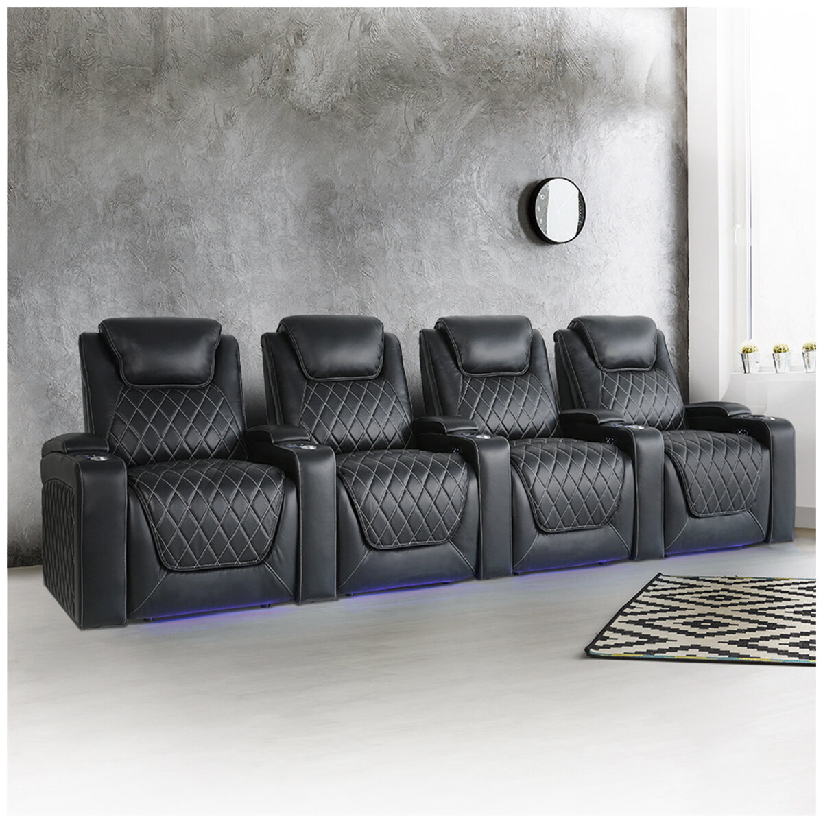Valencia Home Theatre Oslo Edition 4 Seater Black