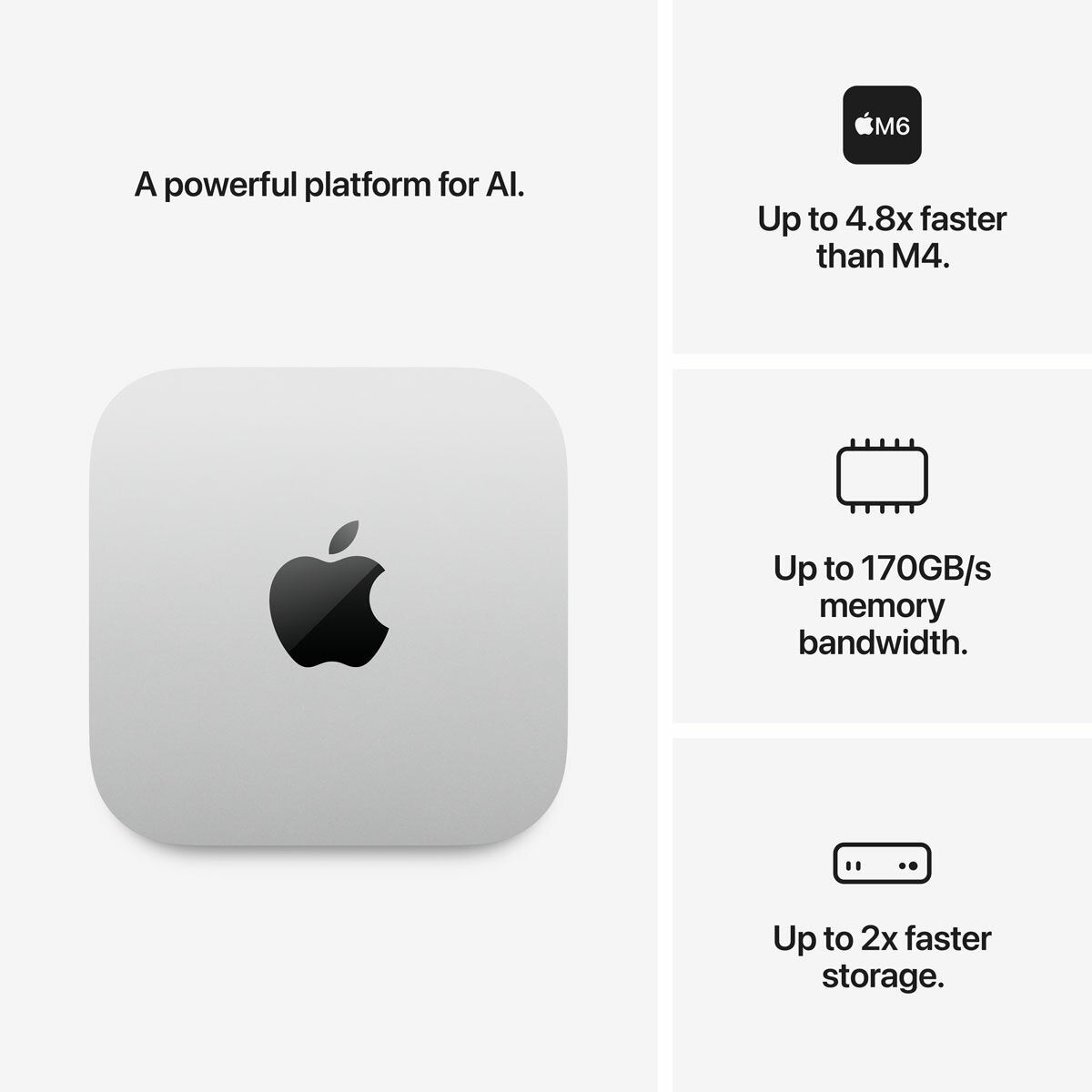 Apple Mac mini with Apple M6 chip 12‑core CPU and 12‑core GPU, 16GB, 256GB SSD Apple Mac mini with Apple M6 chip 12‑core CPU and 12‑core GPU, 16GB, 256GB SSD