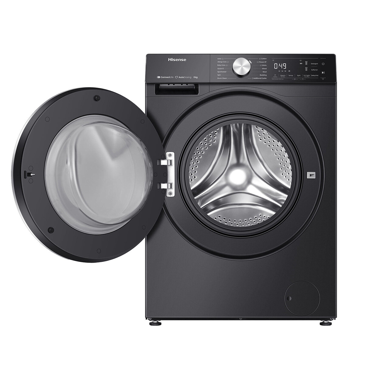 Hisense Washer 8kg Front Load Black HWFS8014AB
