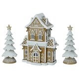 Gingerbread House Set with LED Lights